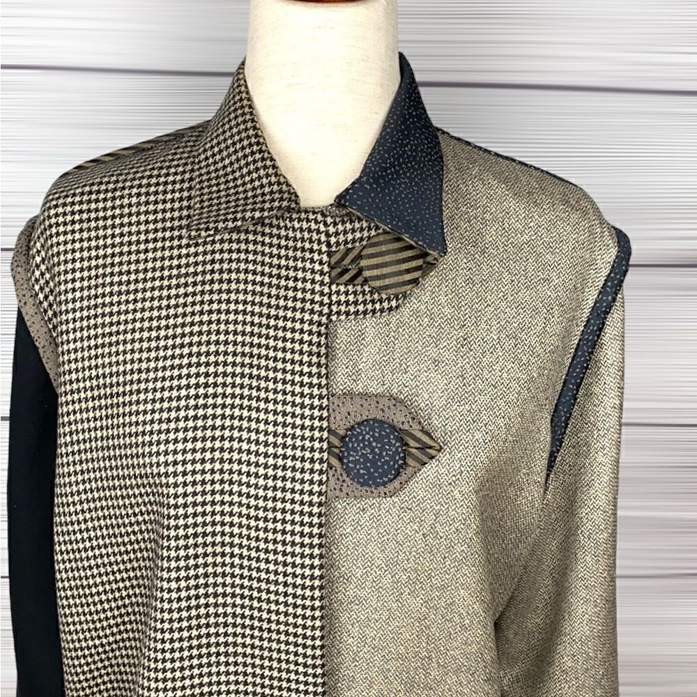 Patchwork Colorblock Jacket Handmade by Markie Roe Designs Boxy Style size M - Picture 4 of 15